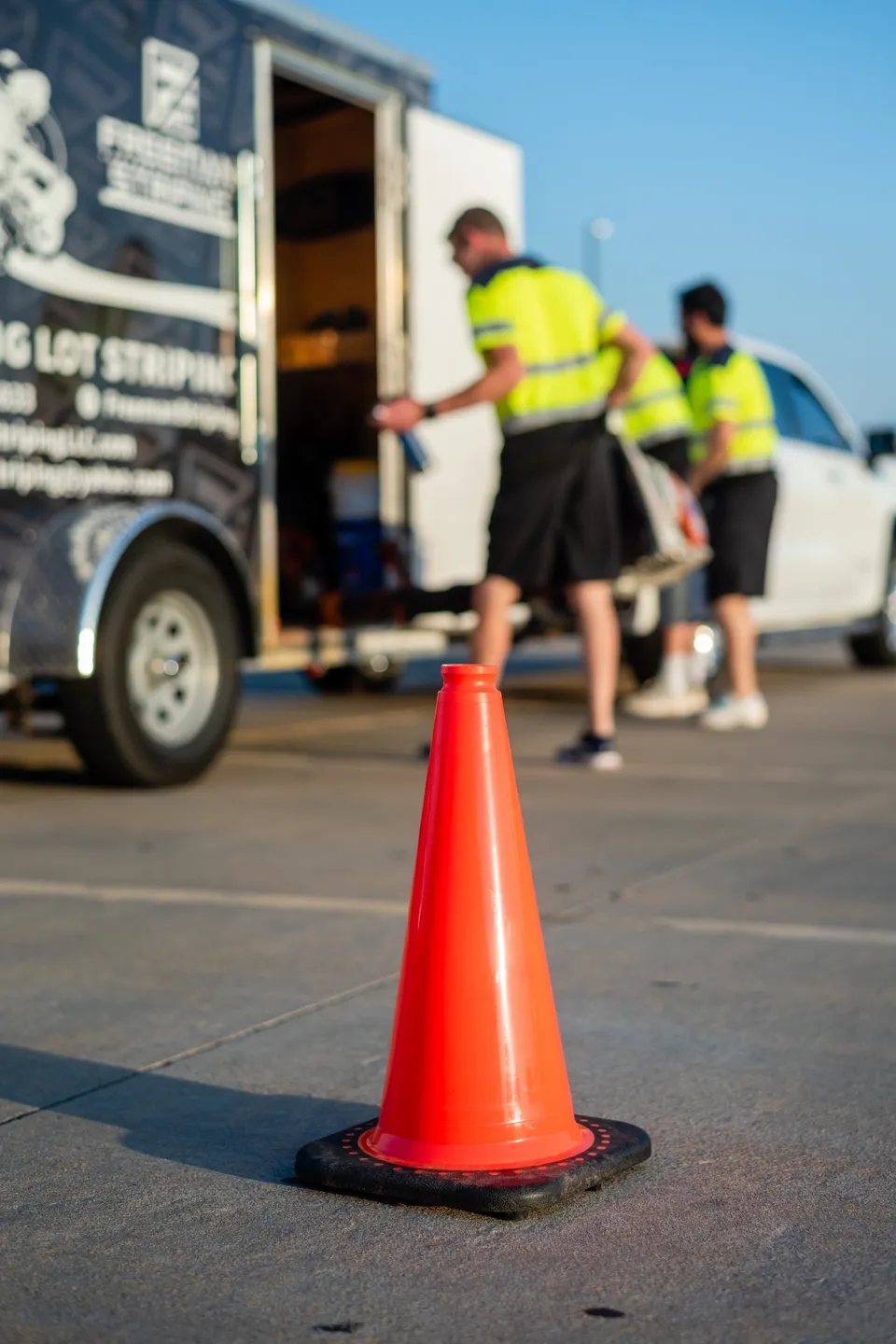 An orange traffic cone